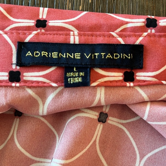Adrienne Vittadini Geometric Salmon Colour Women's Top Short Sleeve size Large - Picture 7 of 7